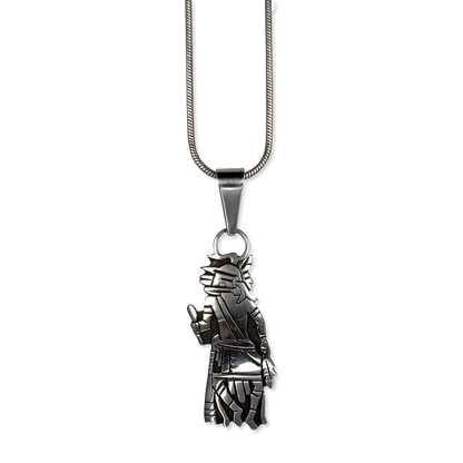 Silver Overlay Kachina Pendant Necklace by Adrian Sanchez