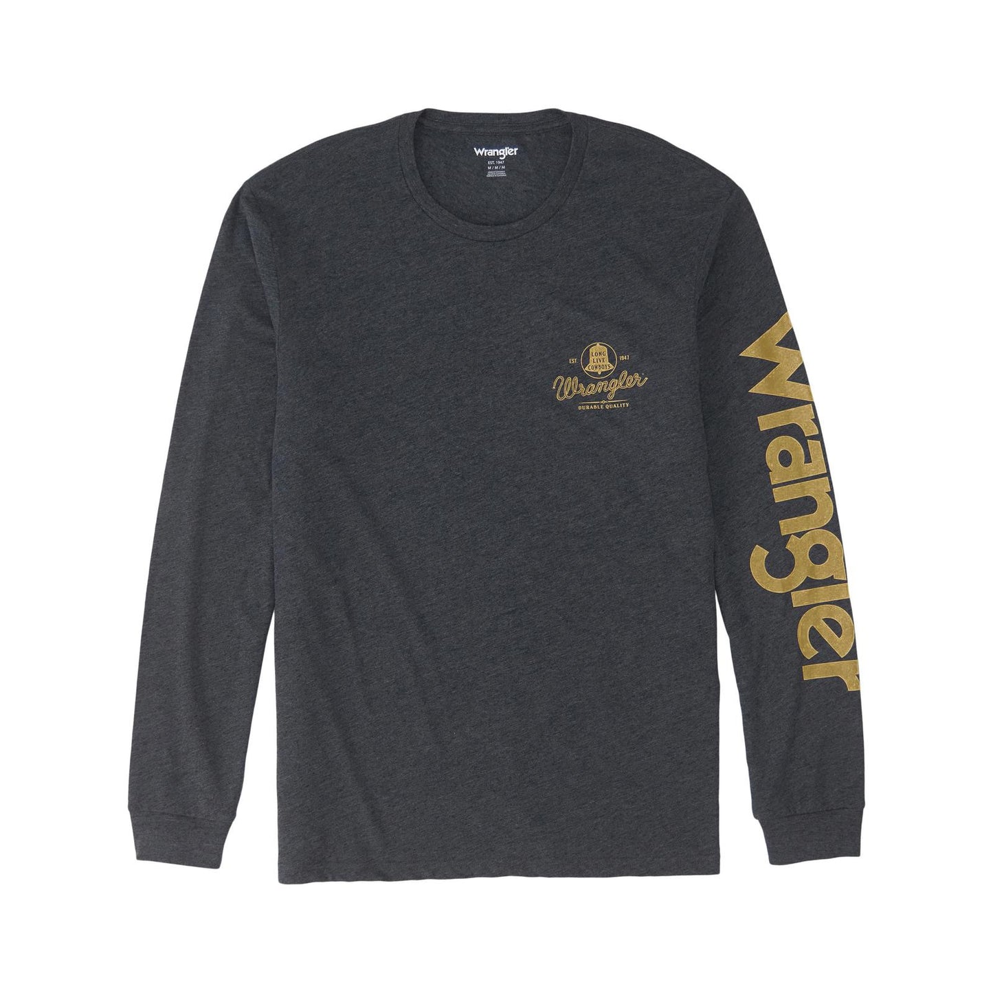 Wrangler Men's Long Live Cowboys Pullover Crew Neck Long Sleeve Shirt - Graphite