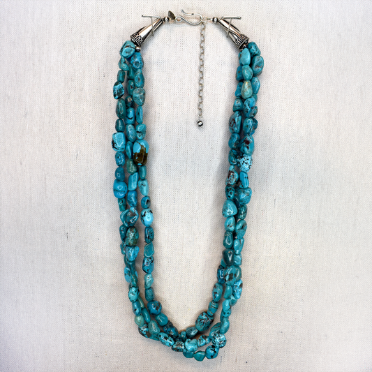 22" Kingman Turquoise Three Strand Necklace