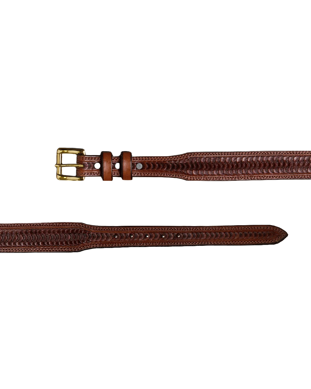 Texas Saddlery Swirl Stamped Tapered Leather Belt