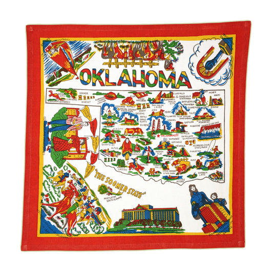 Oklahoma Map Flour Sack Towel