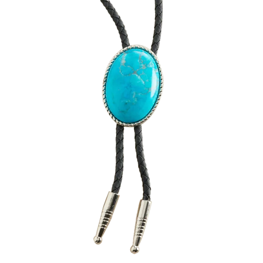 Dyed Howlite Silver Oval Bolo