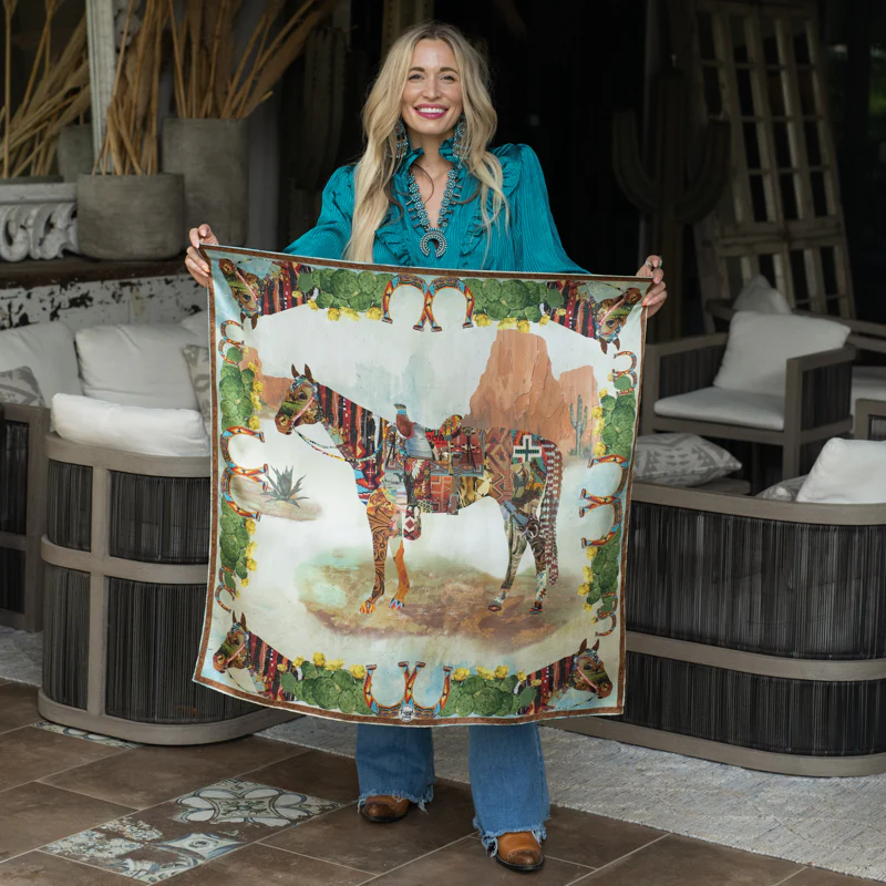 Fringe "Haute Horse" by Amy Moorehouse Silk Wild Rag