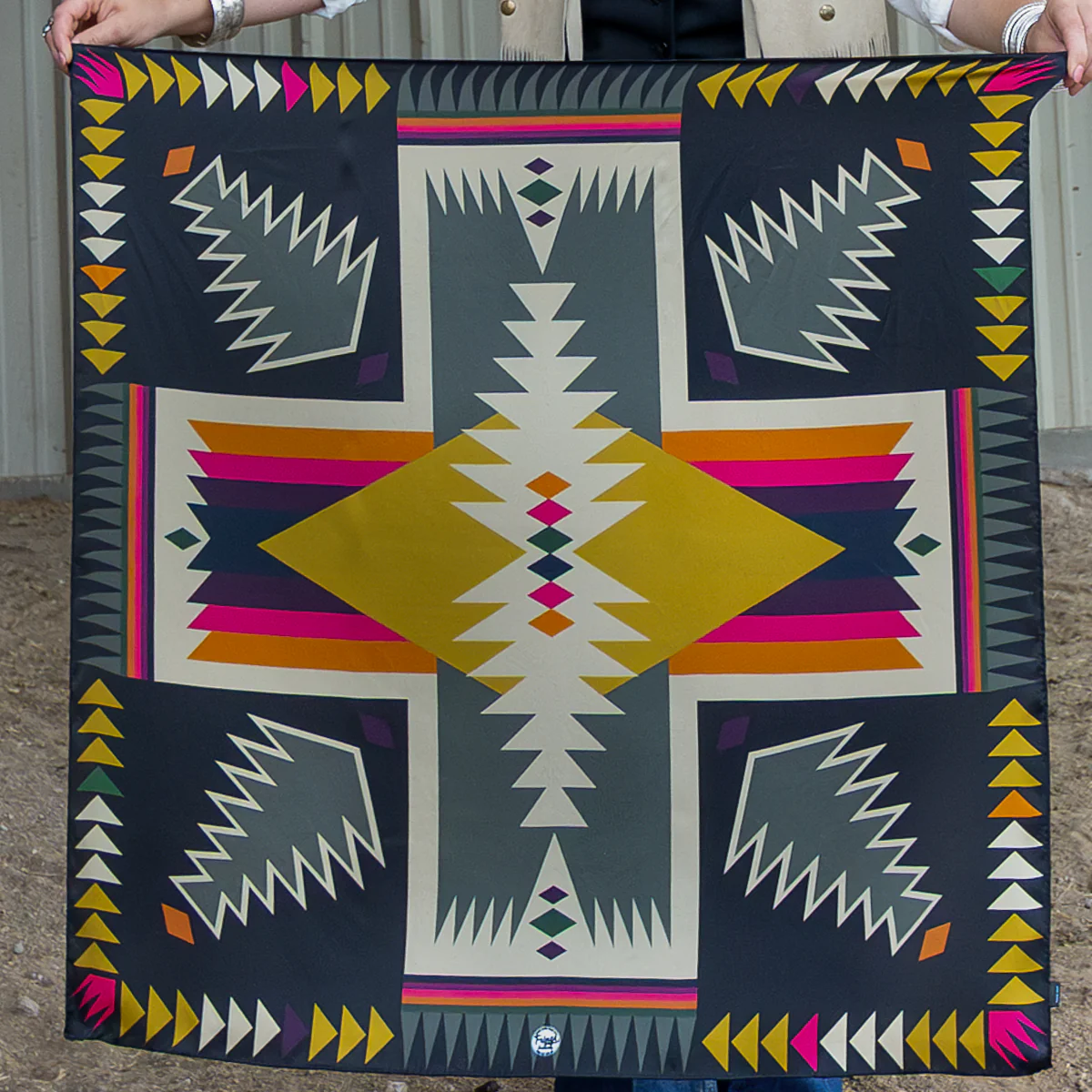 Fringe "Cross Me" Silk Wild Rag