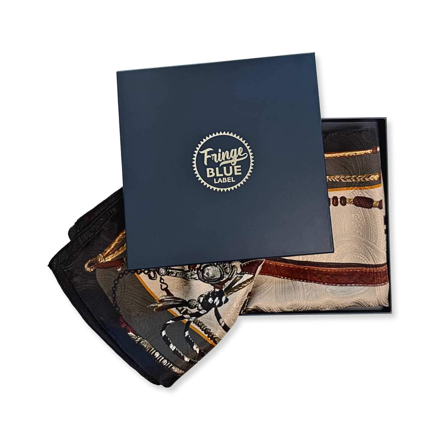 Fringe Blue Label "Bridles" Silk Scarf