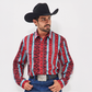 Wrangler Men's Checotah® Long Sleeve Western Snap Printed Shirt - Sonoran Red