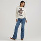 Wrangler Women's Bucking Cowboy Waffle Thermal Shirt - White