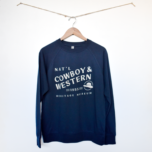 Nat'l Cowboy & Western Heritage Museum Long Sleeved Lightweight Raglan Crewneck - Midnight Navy