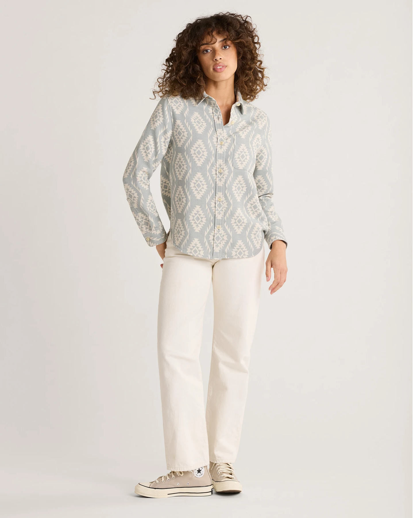 Pendleton Women's Long Beach Doublesoft Shirt - Misty Blue