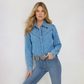 Wrangler x Lainey Wilson Moxie Western Denim Shirt - Mid Wash Denim