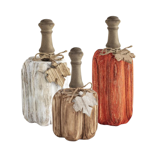 Pine Wood Baluster Pumpkin