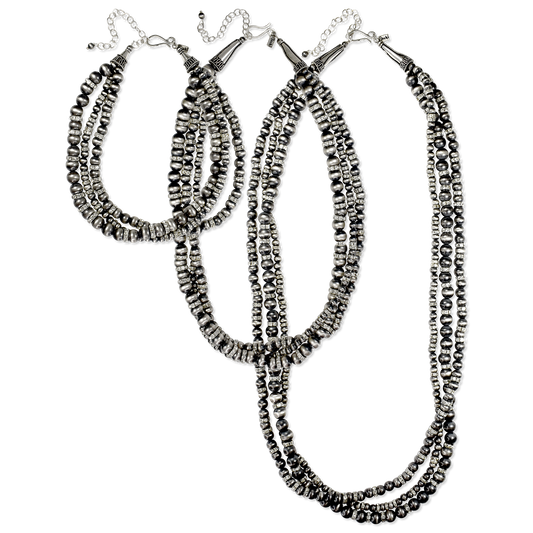 Tres Platos Glitter 3 Strand Necklace by Rocki Gorman