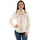 Women's Scully Cattle Roper Embroidered Pearl Snap Cream/Red