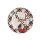Stoneware Christmas Salad Plate with Tartan Rim
