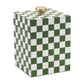 Green & White Checkered Box with Gold Pull