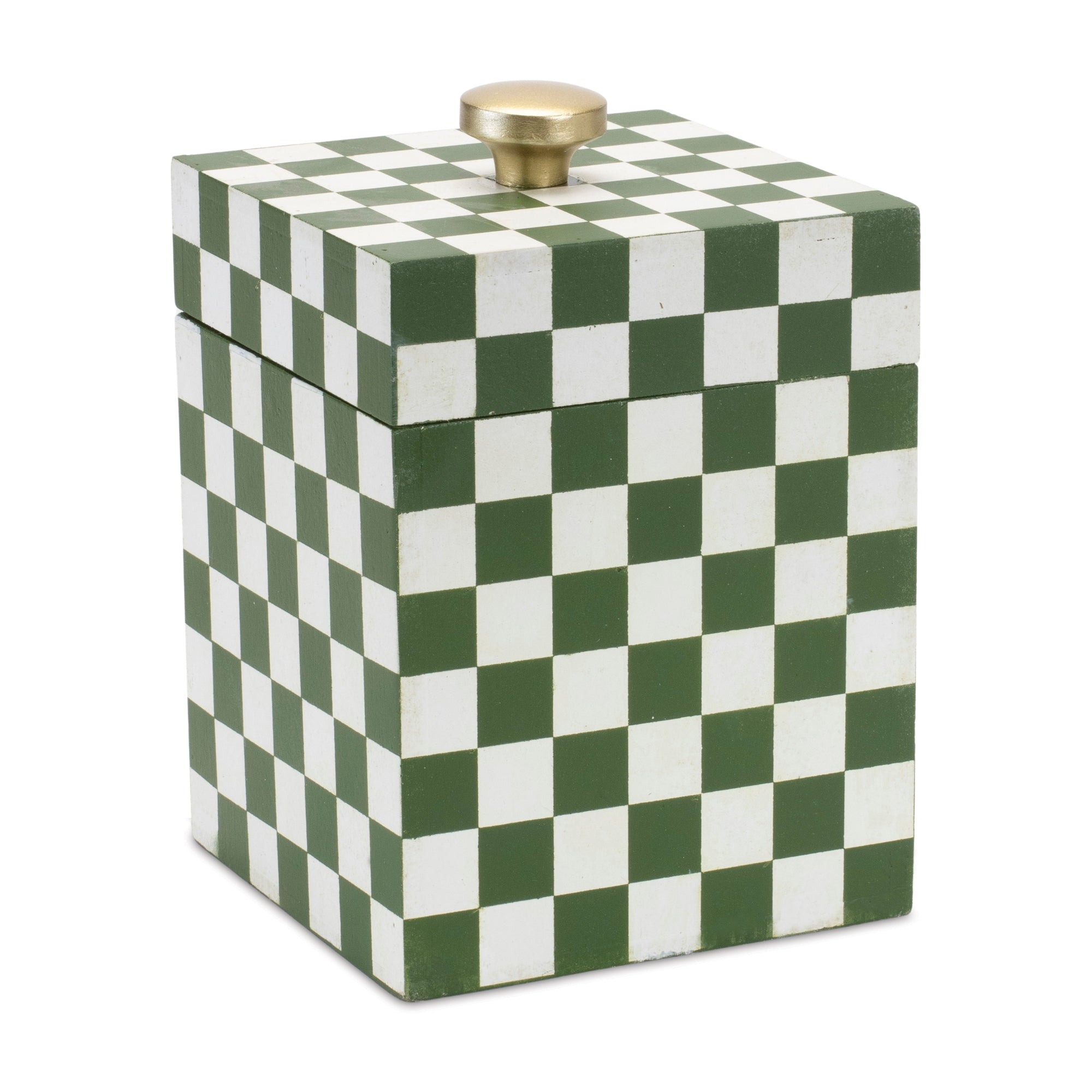 Green & White Checkered Box with Gold Pull – Persimmon Hill at the ...