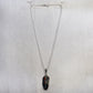 Prayer Feather Pendant Necklace with Noble Coral Baguette Inlay by Mathilda Benally