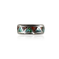 Vintage Turquoise and Coral Trianglular Chip Inlay Ring