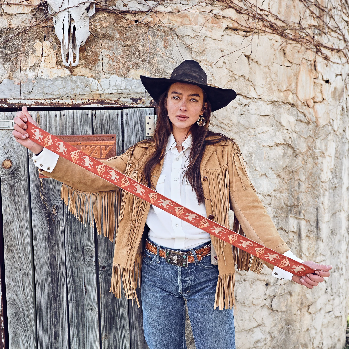 Fringe "Sweetheart of the Rodeo" Silk Twilly