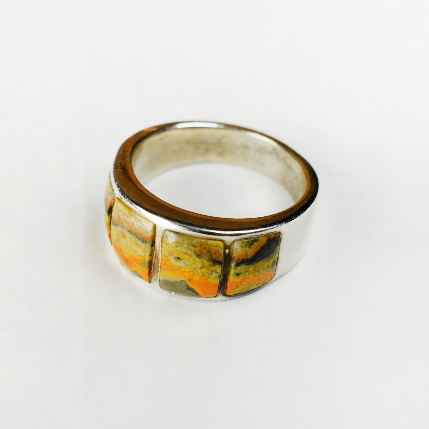 Bumblebee Jasper Four Panel Inlay Ring