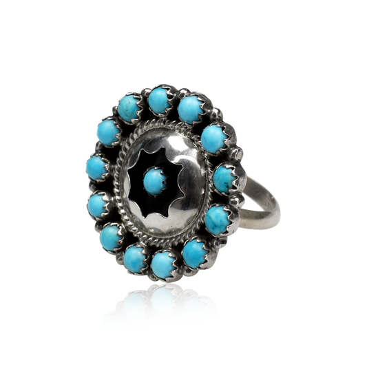 Rainmaker Sleeping Beauty Turquoise Snake Eye Shadow Box Ring
