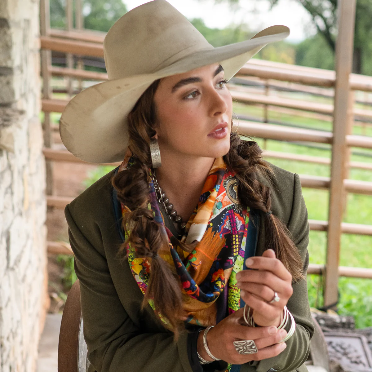 Fringe "Queen of the Rodeo" by Amy Moorhouse Silk Wild Rag