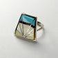 Vintage Multi Stone Spiderweb Inlay Ring by Sunburst Handcrafts