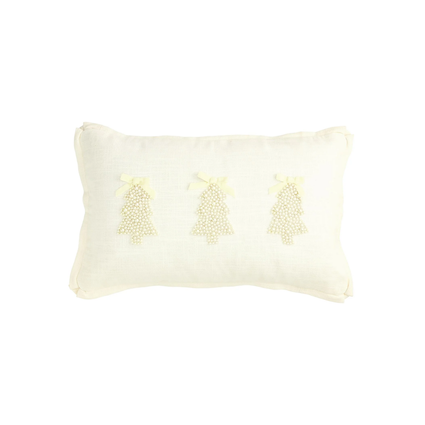 White Christmas Pearl Beaded Pillows