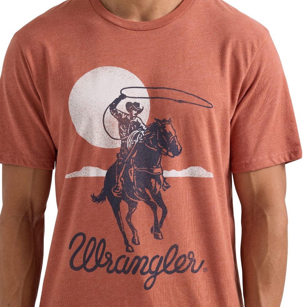 Wrangler Men's Desert Cowboy Graphic Short Sleeve Tee - Terra Cotta