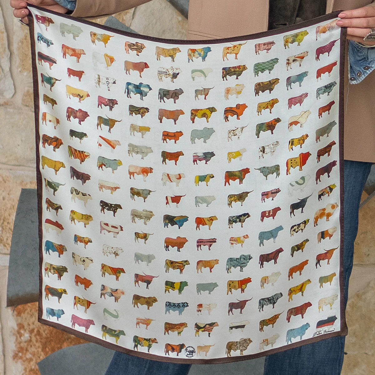 Fringe "Big Pasture" by Dolan Geiman Silk Wild Rag