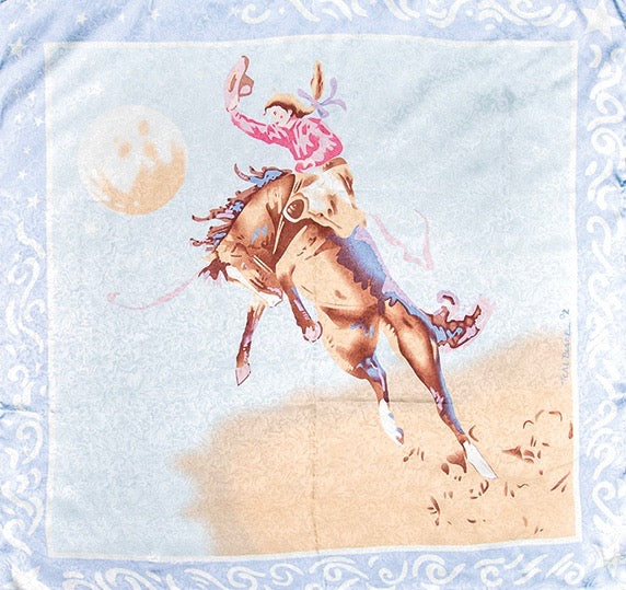 Blake Blue Cowgirl Limited Edition Silk Wild Rag - 34.5"