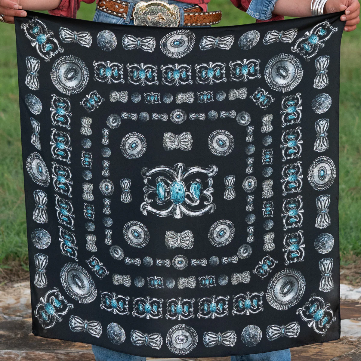 Fringe "Turqs and Conchos" Silk Wild Rag
