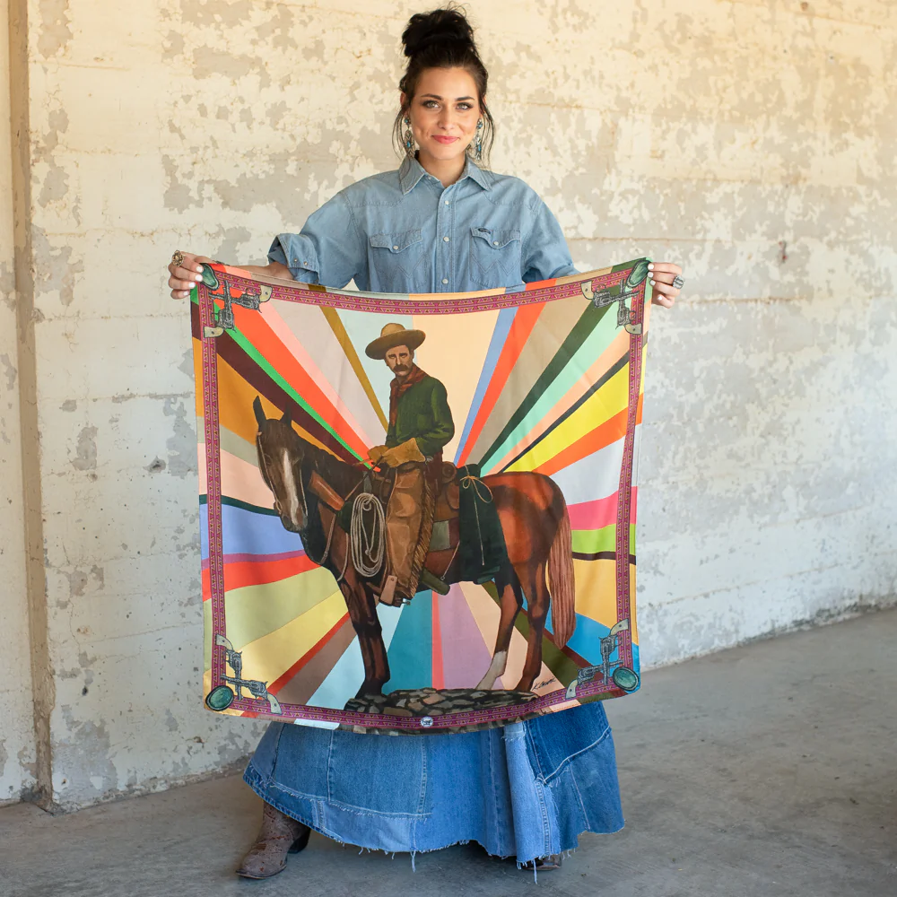 Fringe "Son of The West" by Kevin Chupik Silk Wild Rag