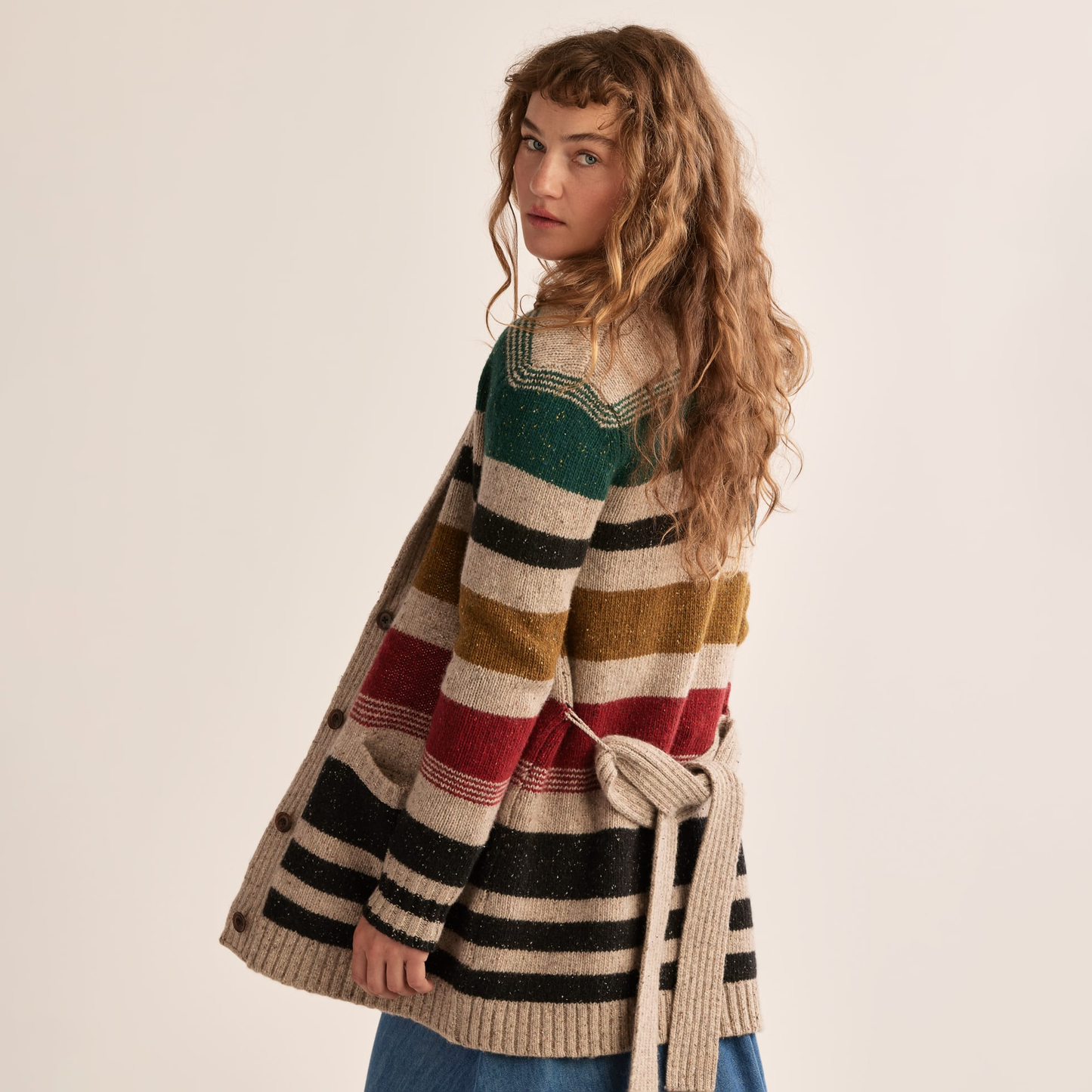 Pendleton Women's Camp Stripe Cardigan - Ivory Stripe Multi