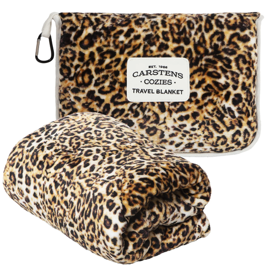 Leopard Print Travel Blanket