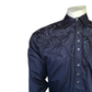 Rockmount Men's Vintage Tooling Embroidered Black-on-Black Western Shirt