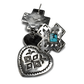 Kingman Turquoise Sacred Directions Heart Drop Earrings by Raymond Coriz