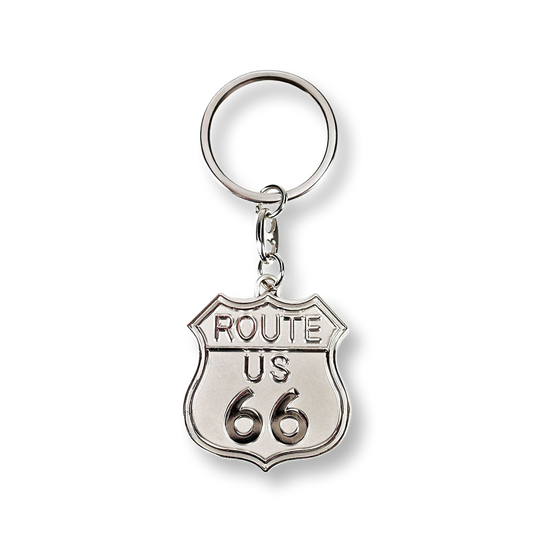 Route 66 Metal Shield Keychain