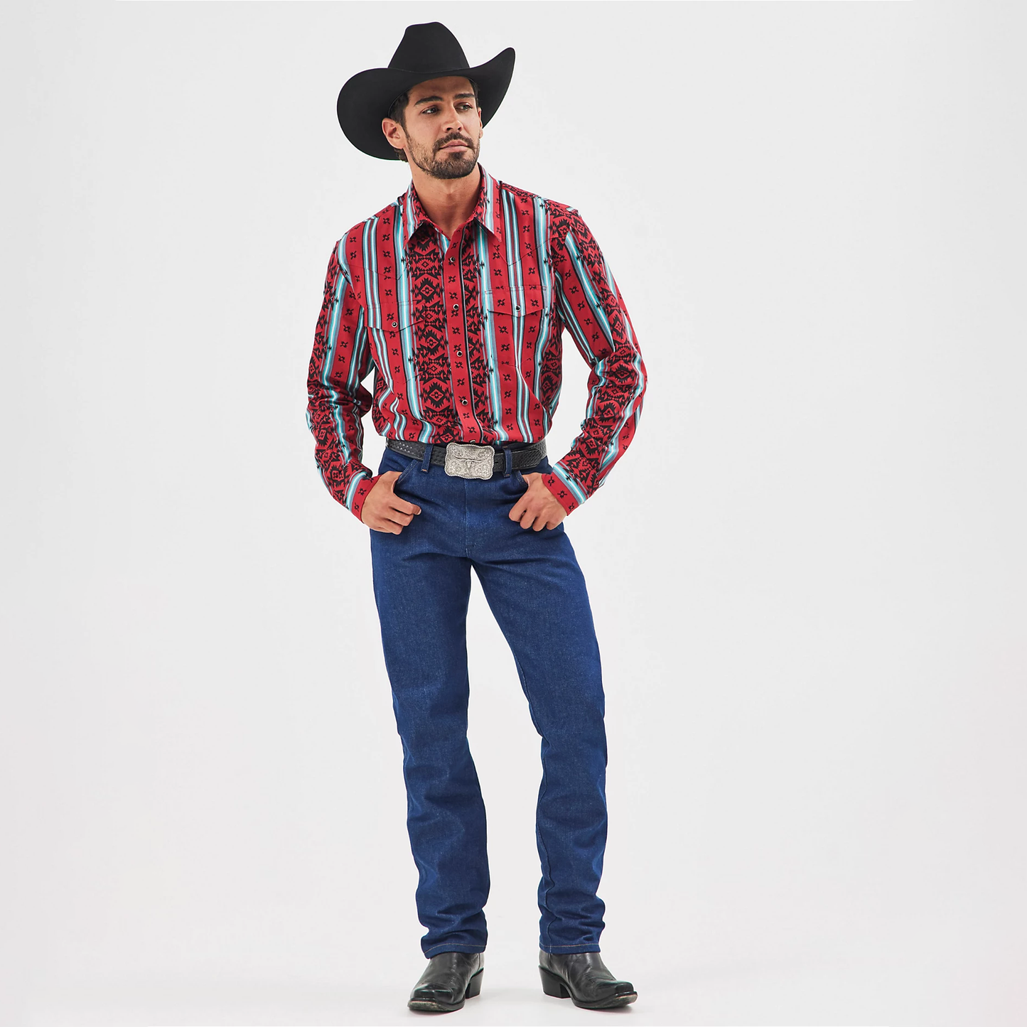 Wrangler Men's Checotah® Long Sleeve Western Snap Printed Shirt - Sonoran Red