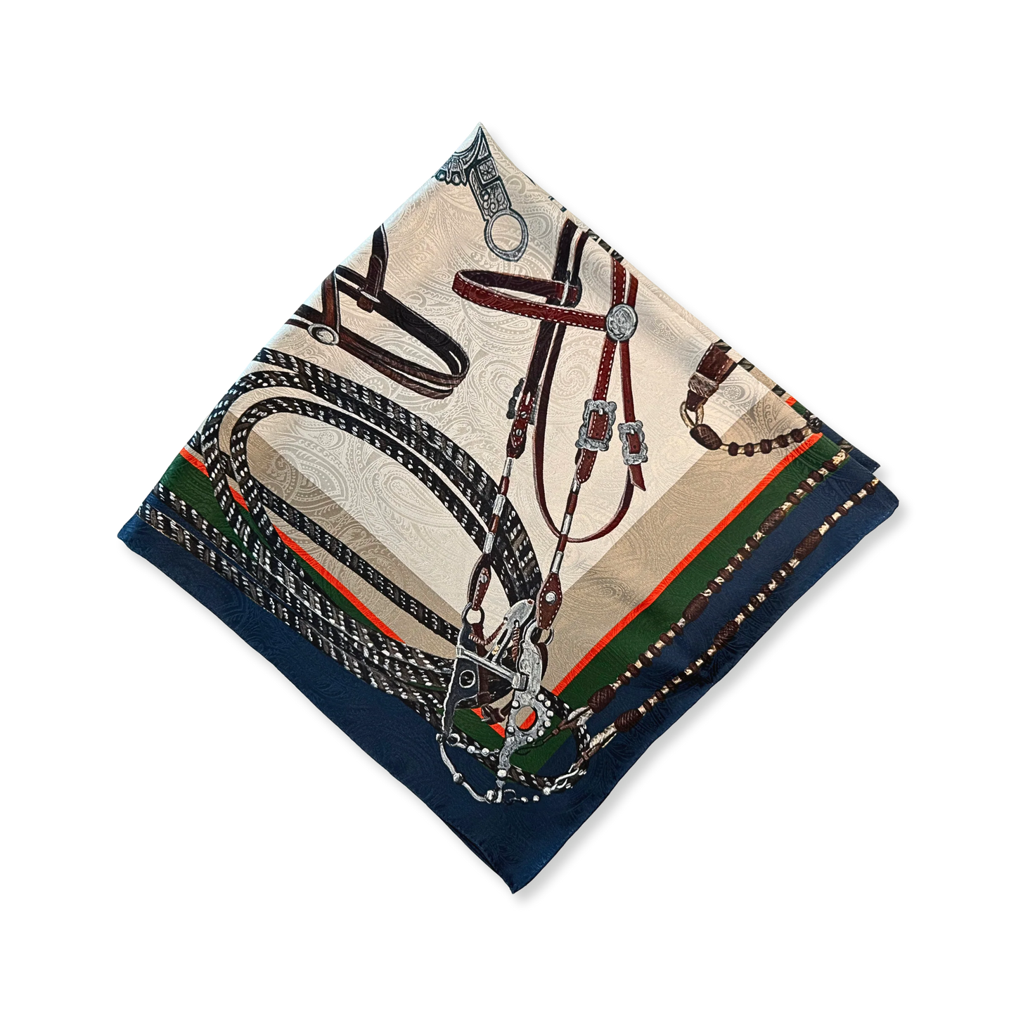 Fringe Blue Label "Bridles" Silk Scarf