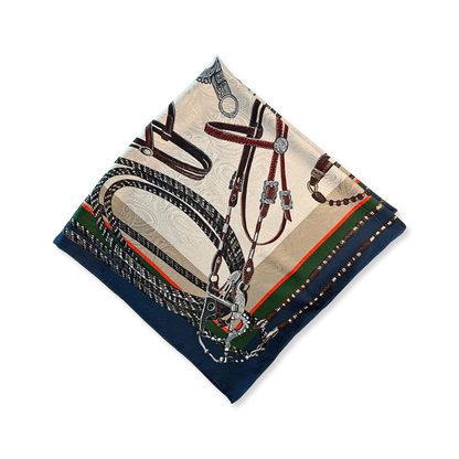 Fringe Blue Label "Bridles" Silk Scarf