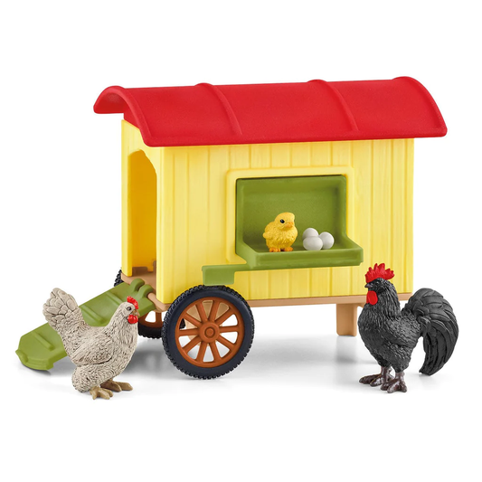 Mobile Chicken Coop Figurine