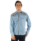 Men's Scully Buffalo Desert Embroidered Cotton Denim Pearl Snap Shirt