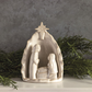 Milk Glaze Stoneware Nativity Scene