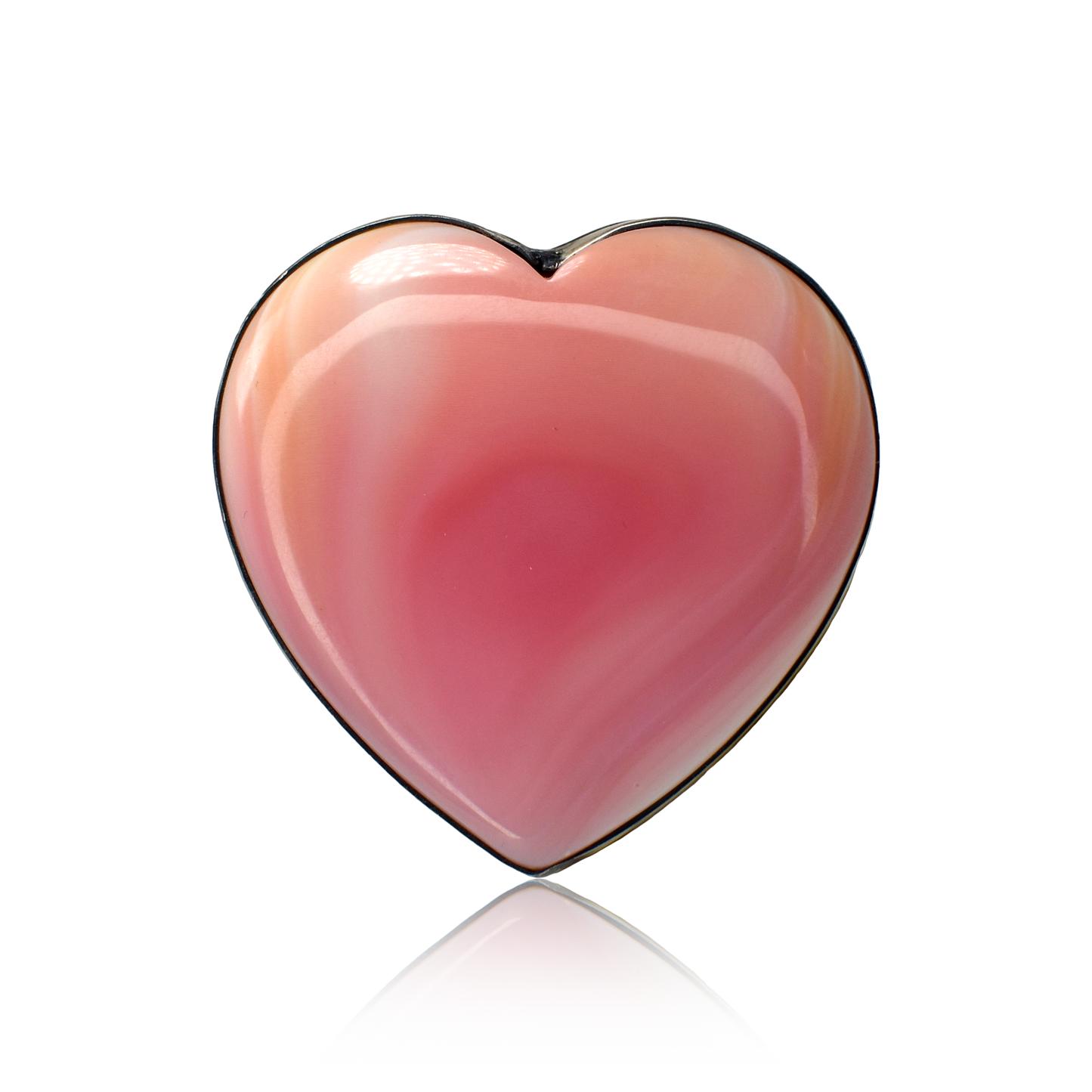 Large Pink Conch Shell Heart Ring by Rocki Gorman