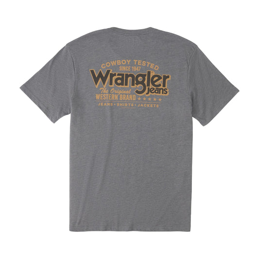 Wrangler Men's Cowboy Tested Graphic Short Sleeve Tee - Grey Heather