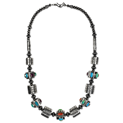 Skywalker Relic Spiny Oyster & Turquoise Barrel Bead Necklace by Teller Indian Jewelry