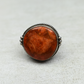 Circular Atlantic Coral Ring with Rope and Bead Setting by Ruth Ann Begay