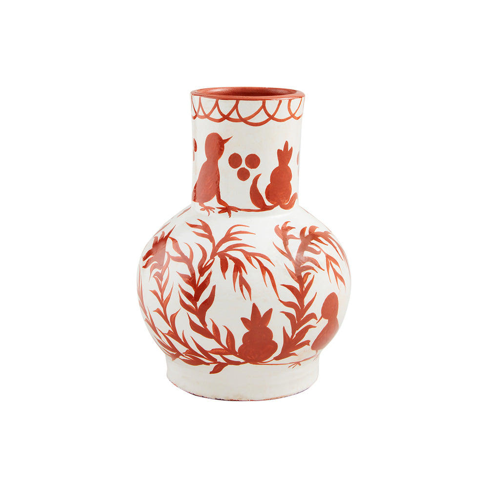 Hand-Painted Terracotta Vase