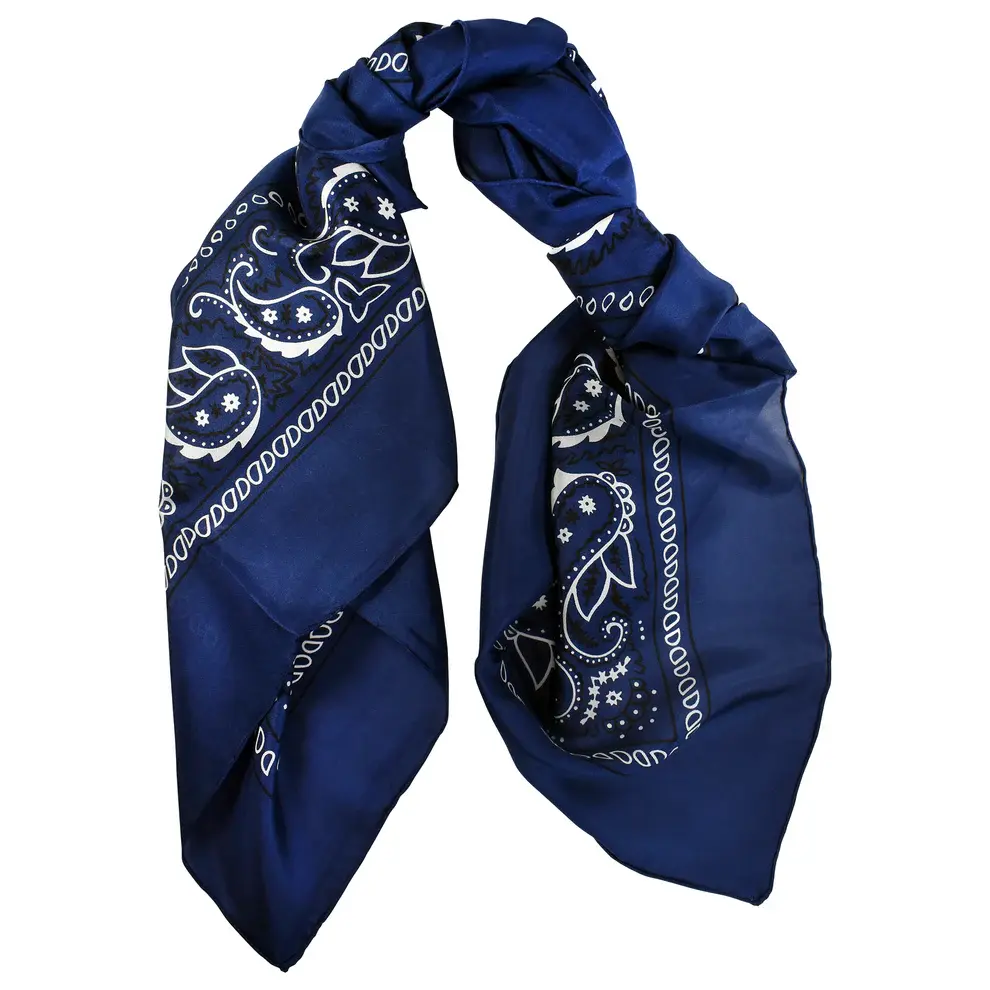 Navy Bandana Silk Wild Rag